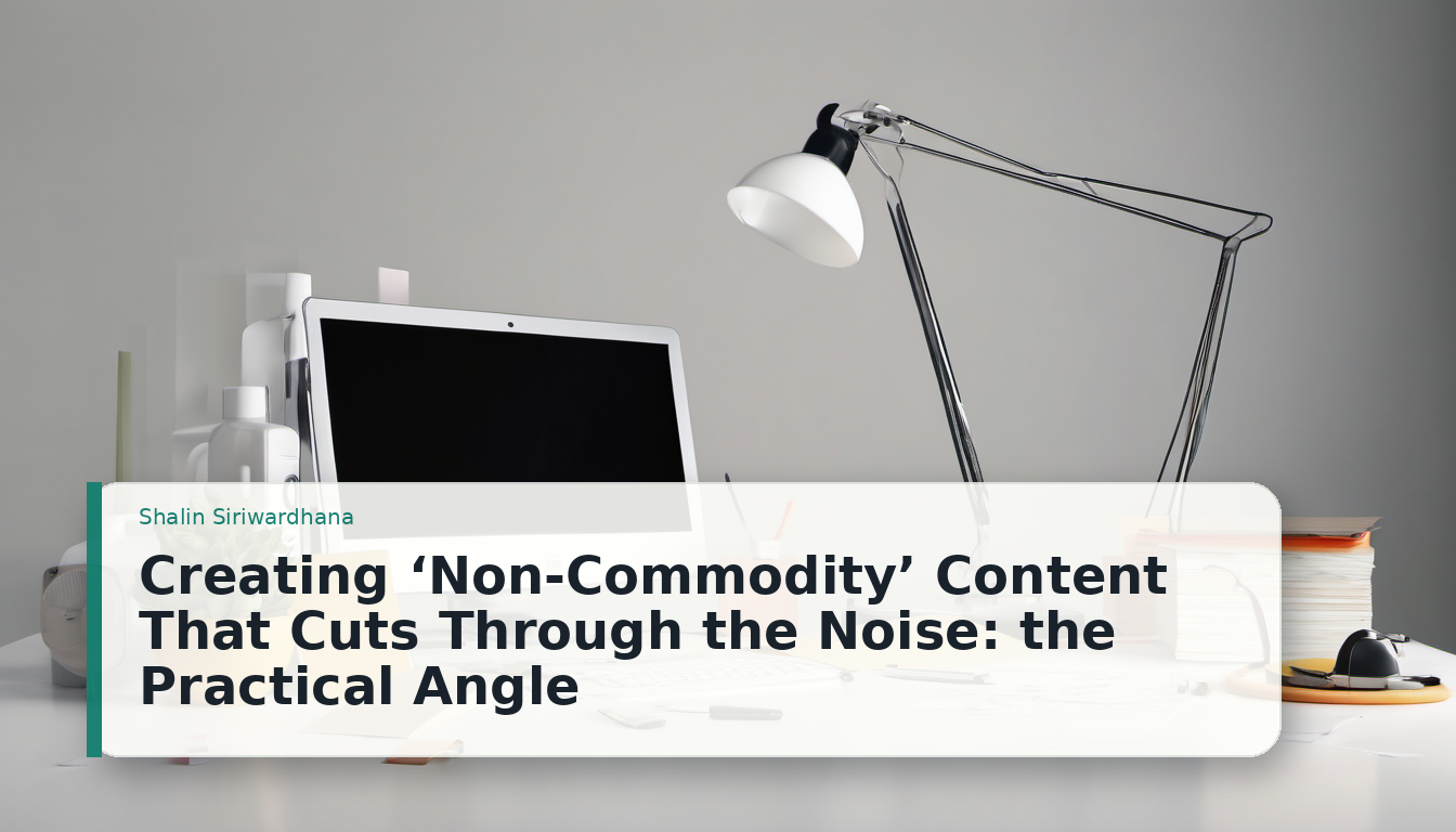 Creating ‘Non-Commodity’ Content That Cuts Through the Noise: the Practical Angle