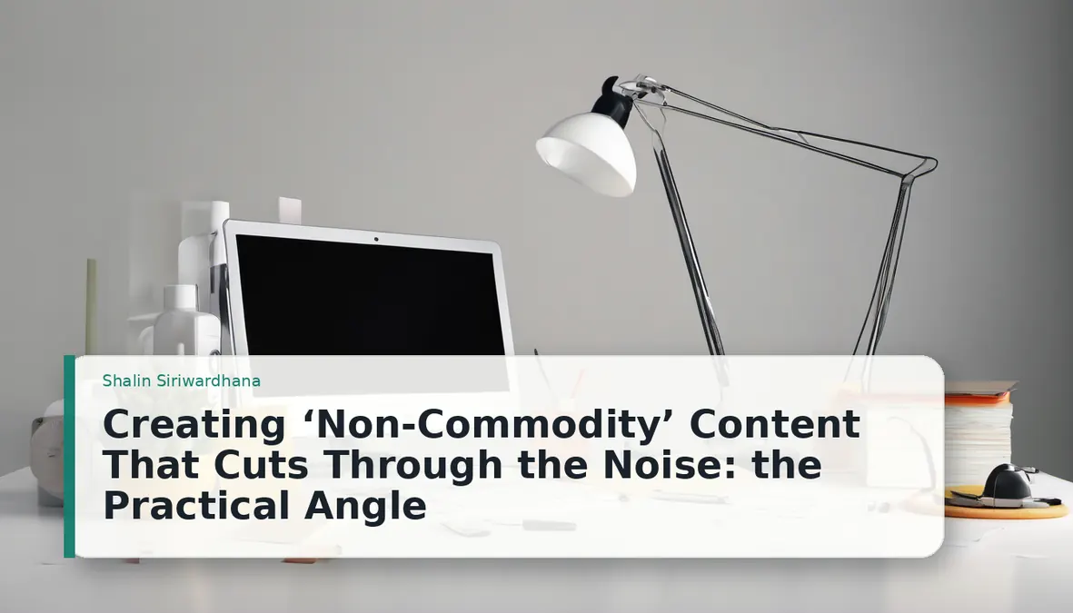 Creating ‘Non-Commodity’ Content That Cuts Through the Noise: the Practical Angle