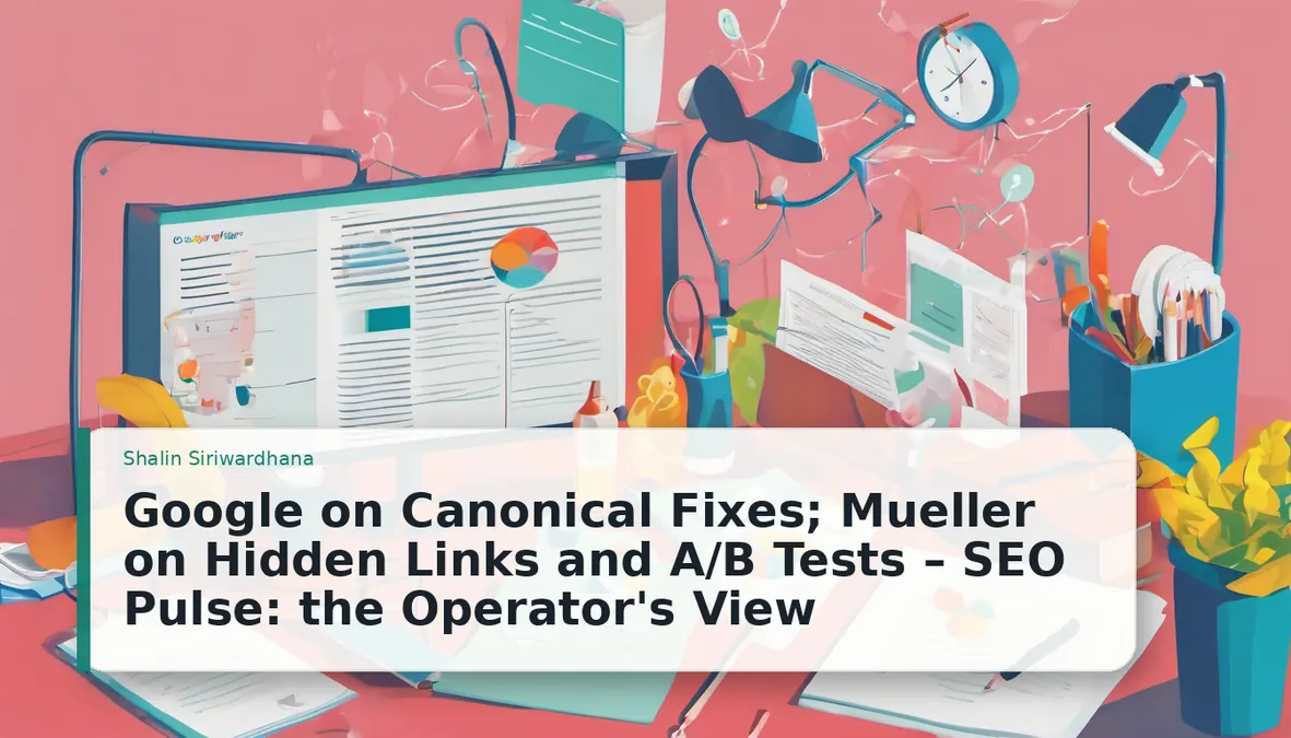 Google on Canonical Fixes; Mueller on Hidden Links and A/B Tests – SEO Pulse: the Operator's View