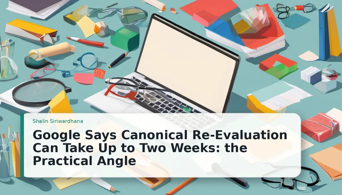 Google Says Canonical Re-Evaluation Can Take Up to Two Weeks: the Practical Angle