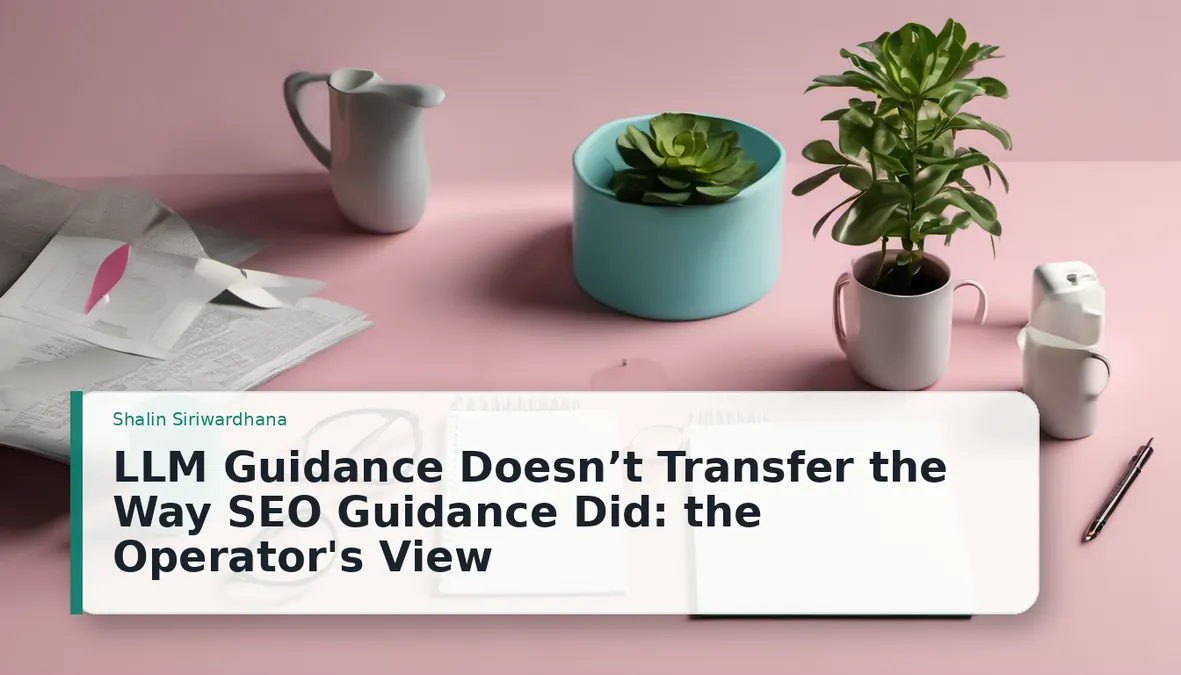 LLM Guidance Doesn’t Transfer the Way SEO Guidance Did: the Operator's View