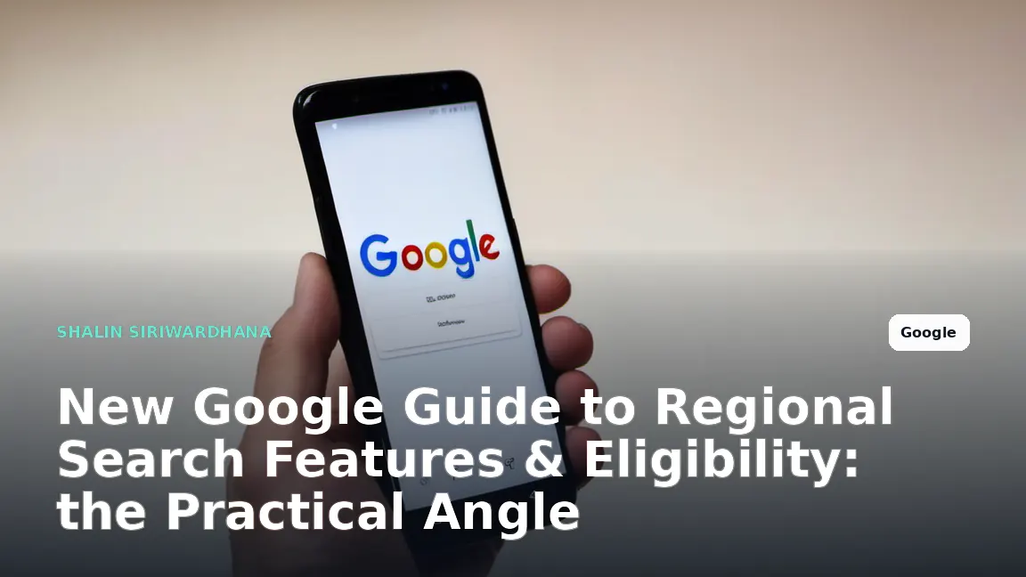 A close up shot of a person's hand holding a smartphone displaying a Google search result page with a visible regional filter chip at the top.