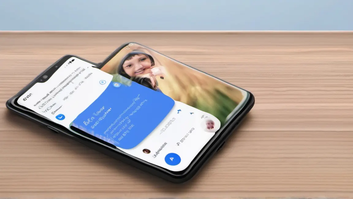 A split screen view of a smartphone. One half shows a traditional Google search results page with blue links, the other half shows a conversational AI chat interface.