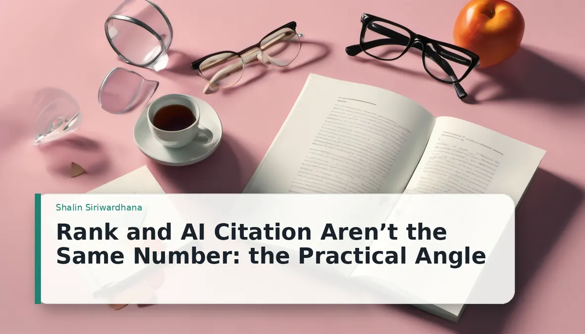 Rank and AI Citation Aren’t the Same Number: the Practical Angle