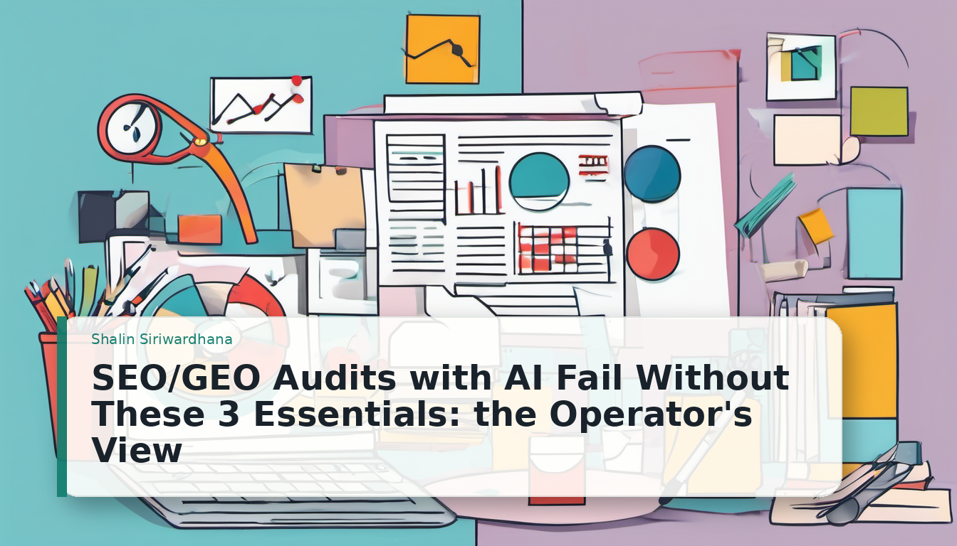 SEO/GEO Audits with AI Fail Without These 3 Essentials: the Operator's View
