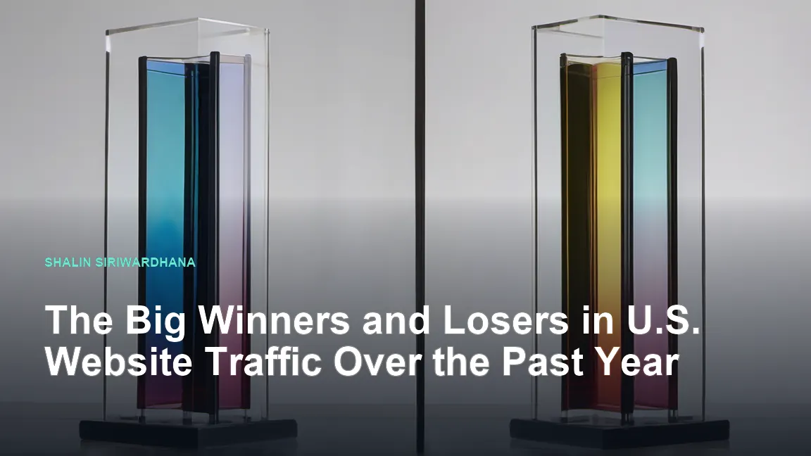 A wide editorial photograph of two adjacent transparent acrylic columns containing colored counters, one visibly filling upward and one nearly emptied, with a small unlabeled relief map of the United States between them.