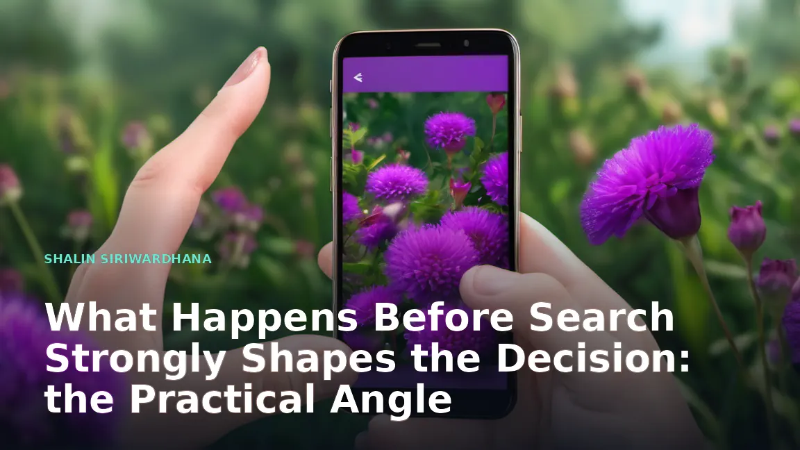A person holding a smartphone, pointing the camera at a vibrant purple flower in a garden, with the screen showing an identification result.
