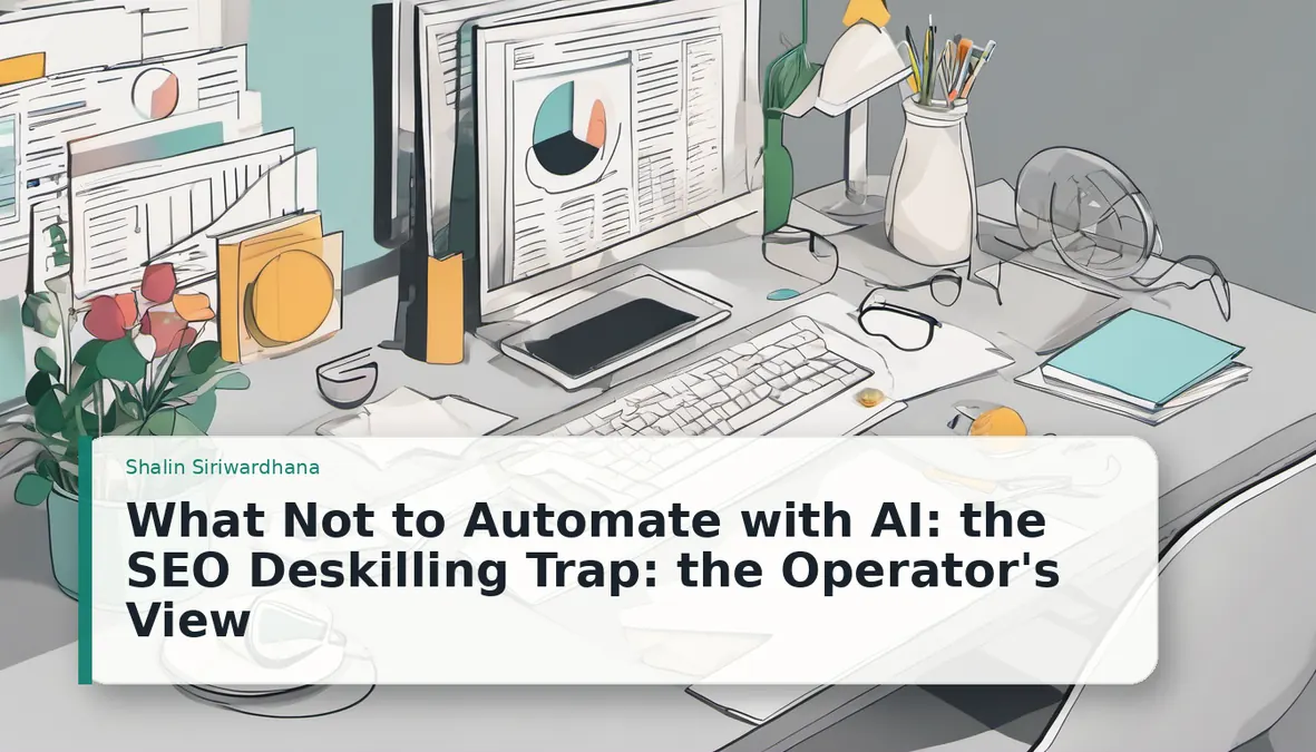 What Not to Automate with AI: the SEO Deskilling Trap: the Operator's View