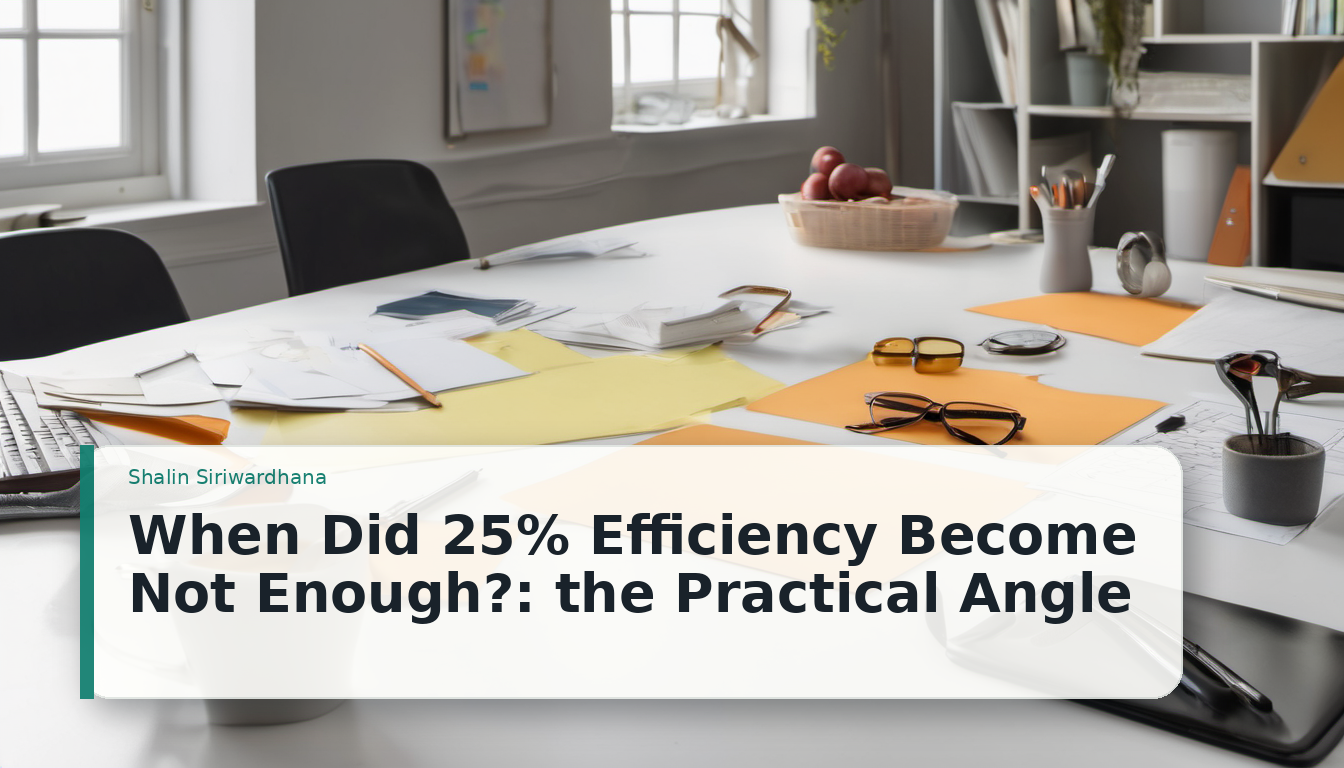 When Did 25% Efficiency Become Not Enough?: the Practical Angle