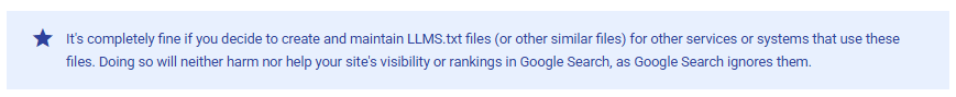 Google on LLMStxt