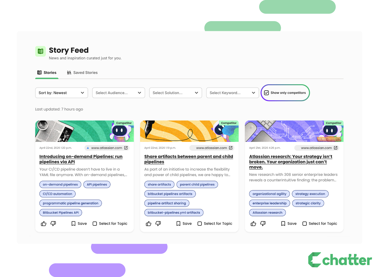 Chatter story feed screenshot