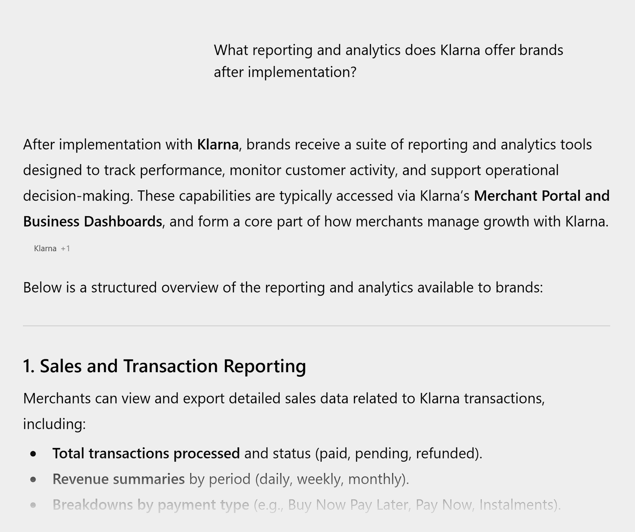 chatgpt klarna reporting analytics scaled