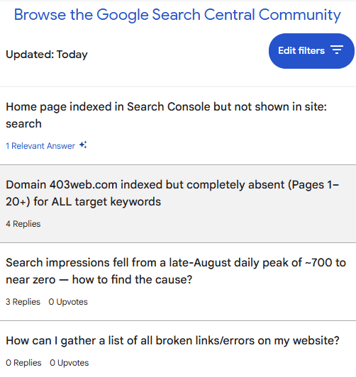 Screenshot showing Google