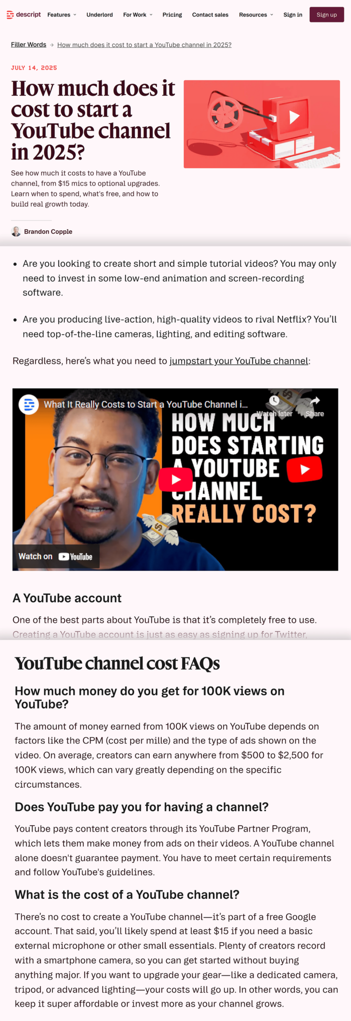 descript create a youtube channel 1 scaled