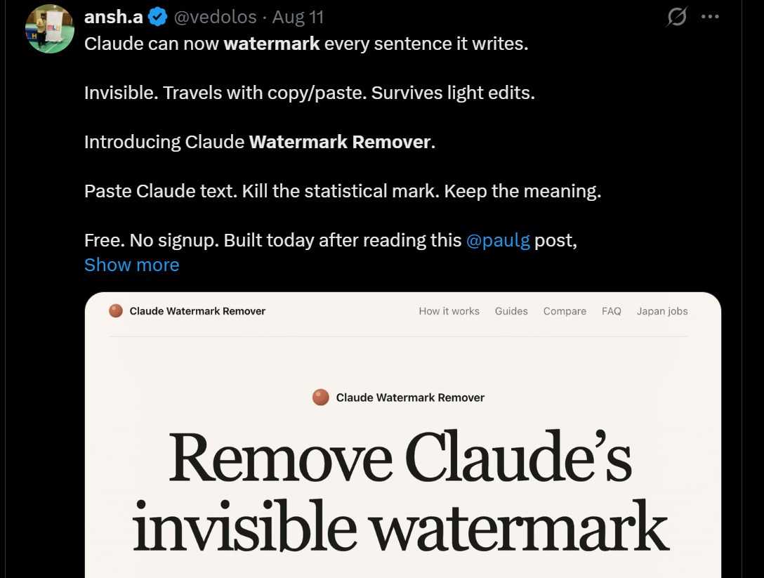 Claude watermark remover