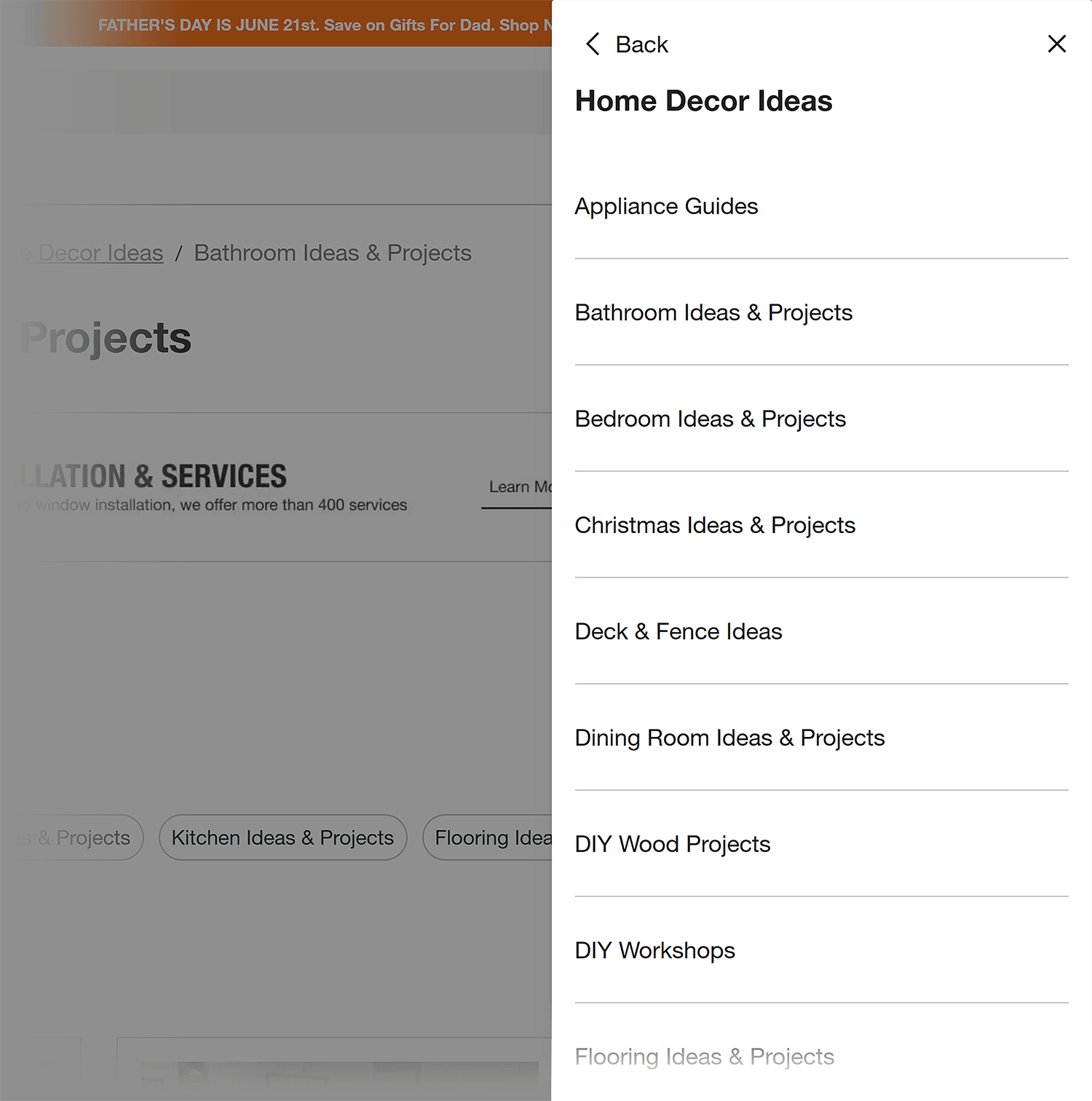 homedepot category pages 1