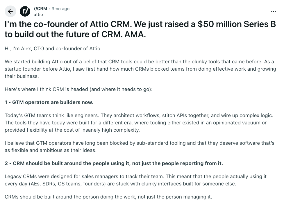 Example AMA Reddit thread