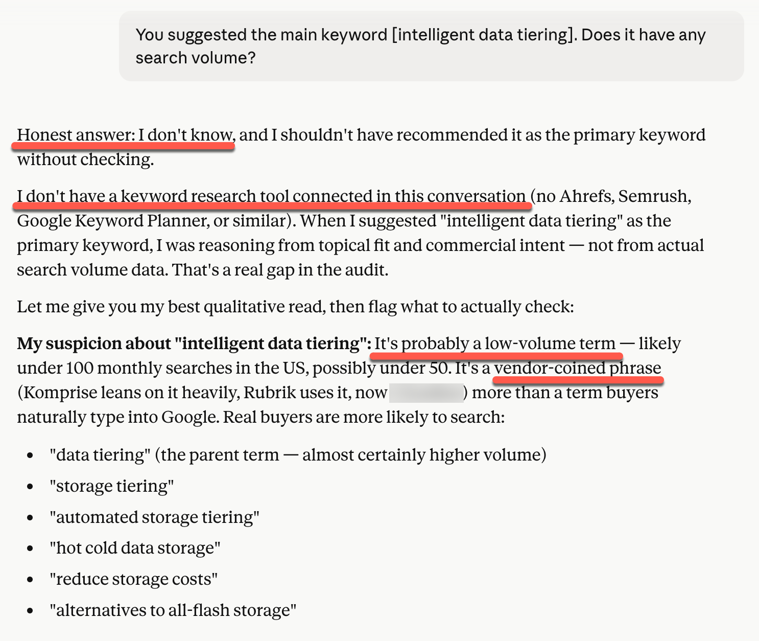 Claude intelligent data tiering full response