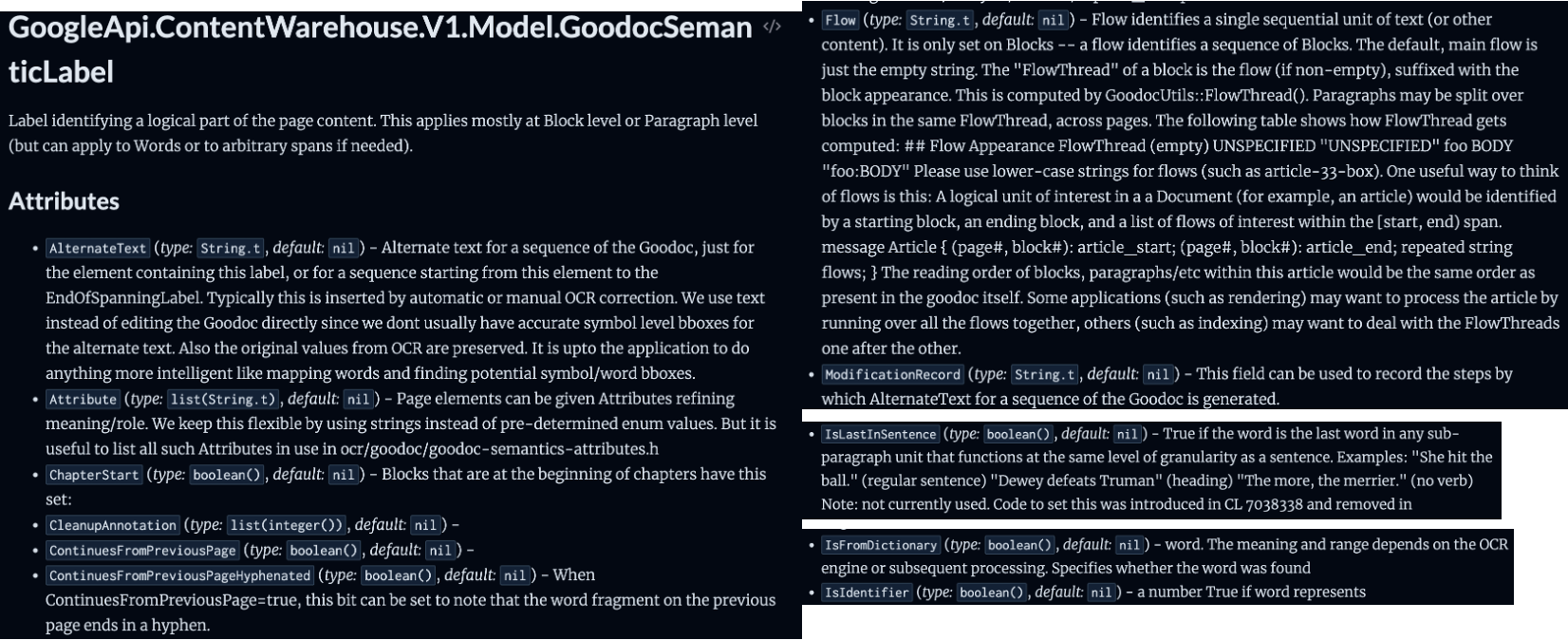 Googles Content Warehouse API leak includes similar semantic labels and annotation
