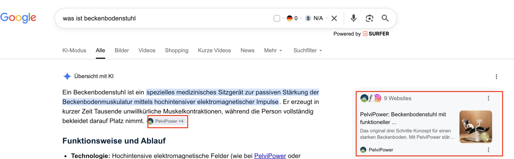 Googles AI Overview for was ist beckenbodenstuhl scaled